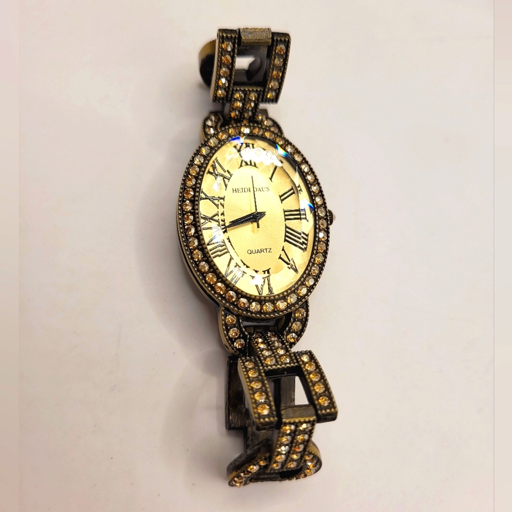 Heidi Daus Art Swarovski Crystal Watch Quartz Movement & Bracelet